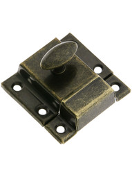Large Pressed Steel Cabinet Latch With Plated Finish in Antique Brass.